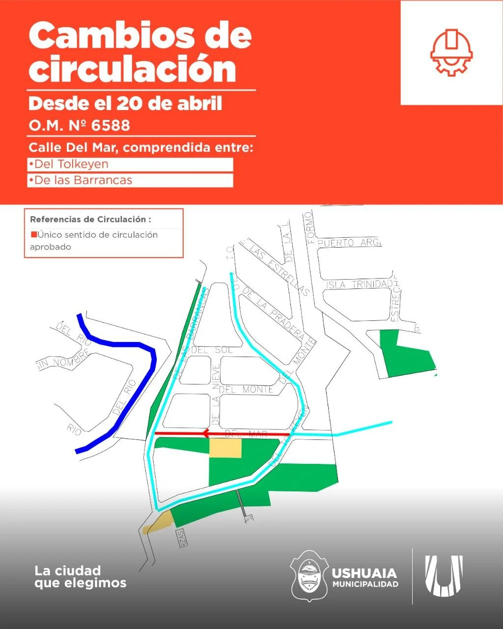 cambios de sentido calles ush